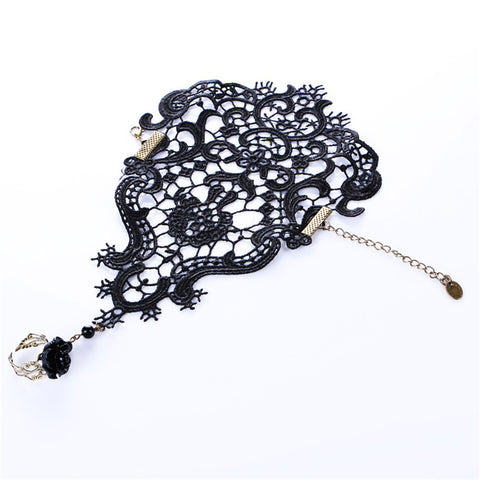 Gothic Handmade Black Lace Bracelets