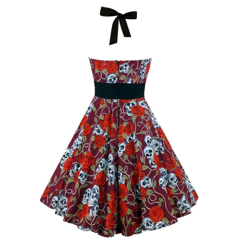 Skull & Butterfly Strapless Dress