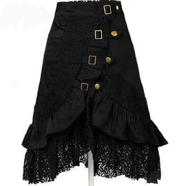 Steampunk Gothic Retro Black/white Lace Skirt