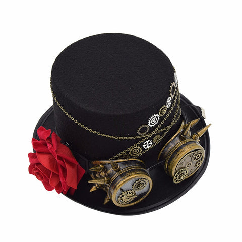 Gothic Wool Brozen Gears Hat