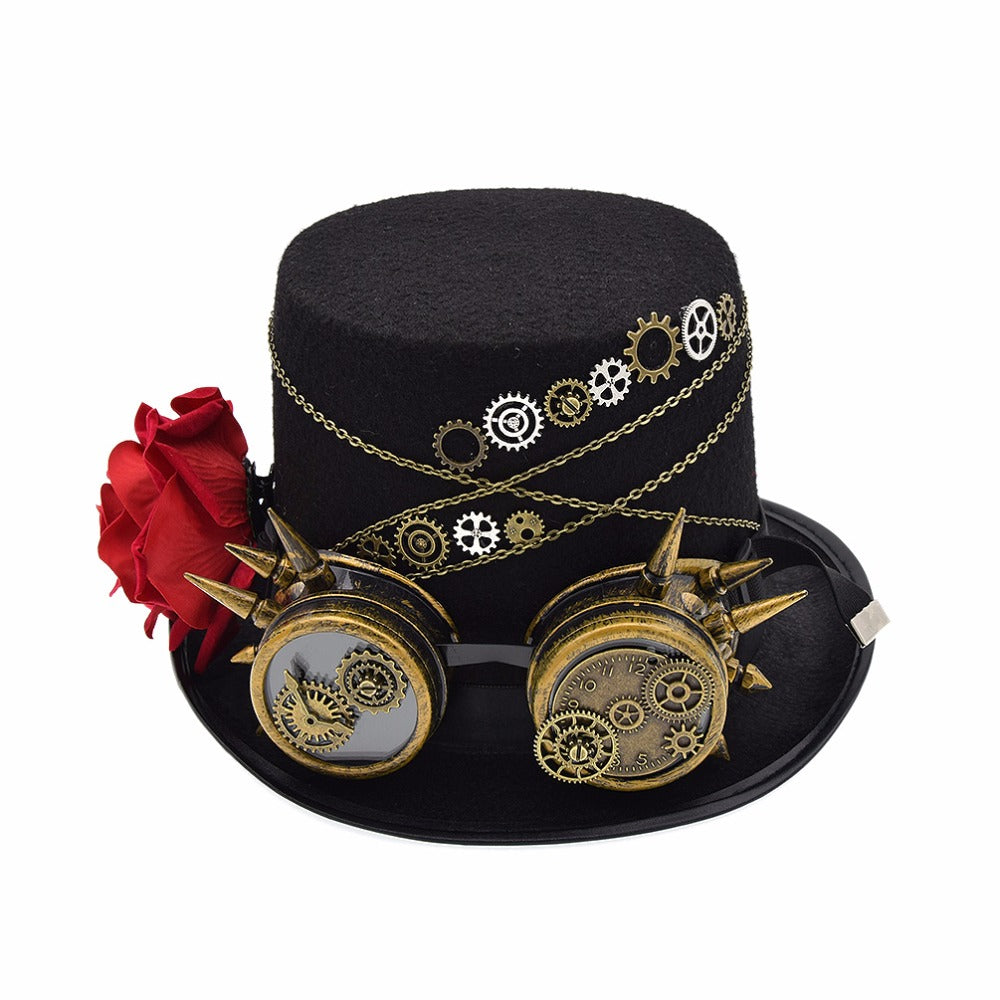 Gothic Wool Brozen Gears Hat