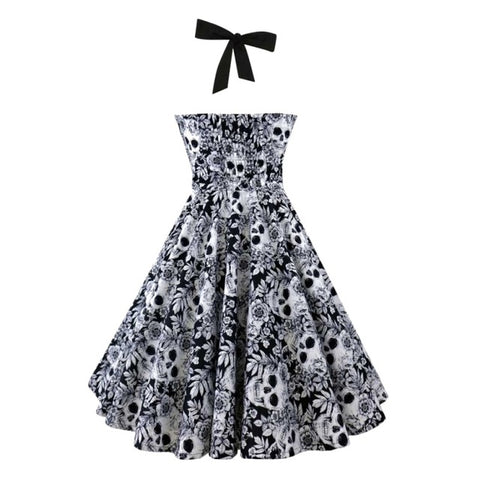 Skull & Butterfly Strapless Dress