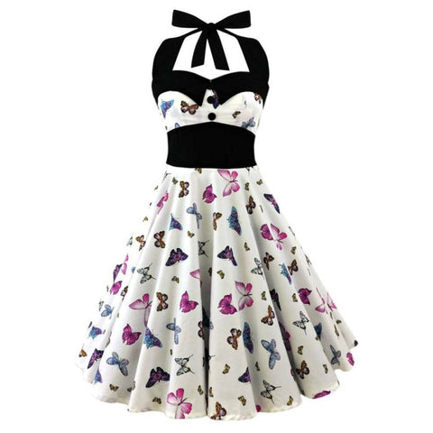 Skull & Butterfly Strapless Dress