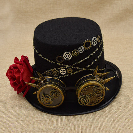 Gothic Wool Brozen Gears Hat